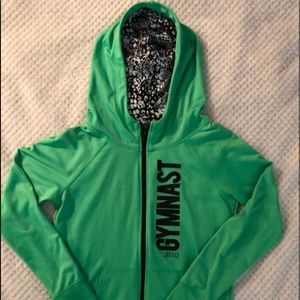 Justice lime green gymnastics jacket size 12